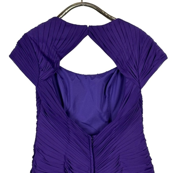 RINA DI MONTELLA BEAD RUCHED AMETHYST PURPLE MOTHER OF THE BRIDE COCKTAIL DRESS - Picture 7 of 14